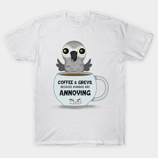 Coffee & African Greys! T-Shirt